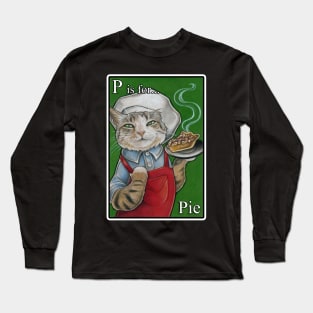 P is for Pie - White Outlined Version Long Sleeve T-Shirt